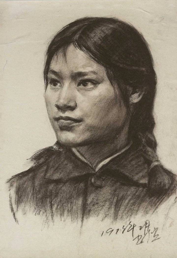 【鉴赏】靳尚谊素描肖像作品欣赏